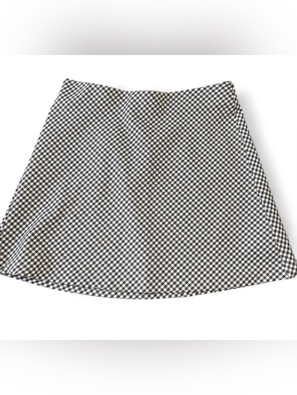 Garage Black and White Gingham A-Line Skirt